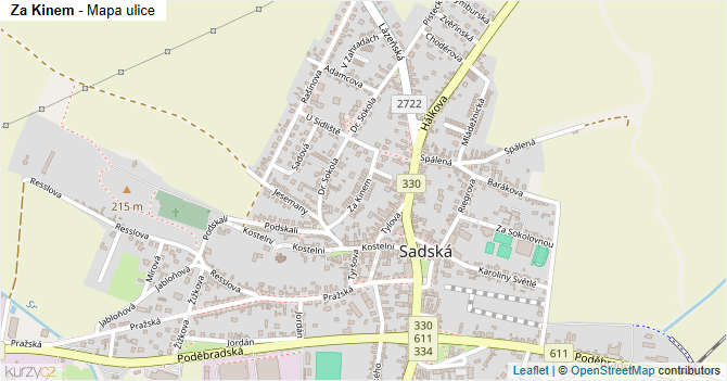 Za Kinem - mapa ulice