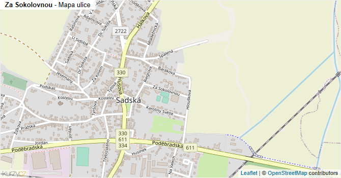 Za Sokolovnou - mapa ulice