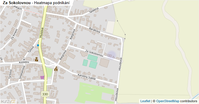 Za Sokolovnou - mapa podnikání
