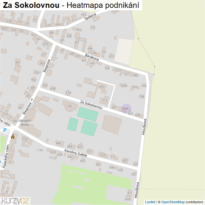 Mapa Za Sokolovnou - Firmy v ulici.