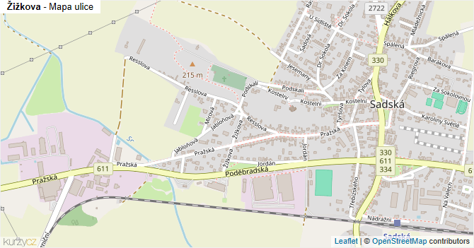 Žižkova - mapa ulice