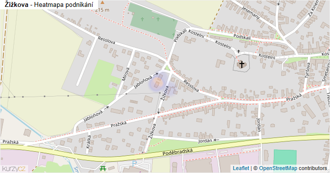 Žižkova - mapa podnikání