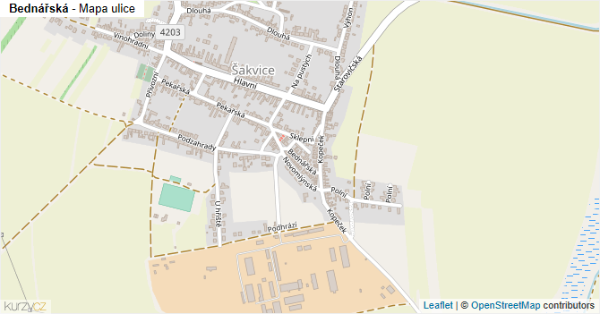 Bednářská - mapa ulice