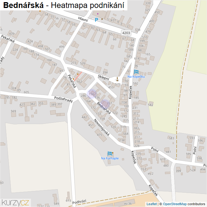 Mapa Bednářská - Firmy v ulici.
