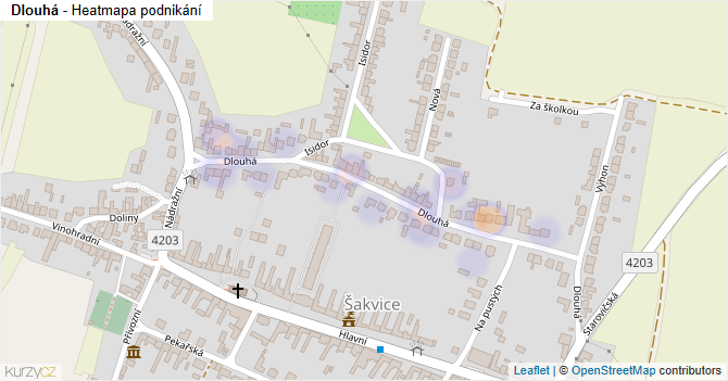 Dlouhá - mapa podnikání