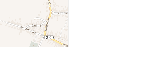 Doliny v obci Šakvice - mapa ulice