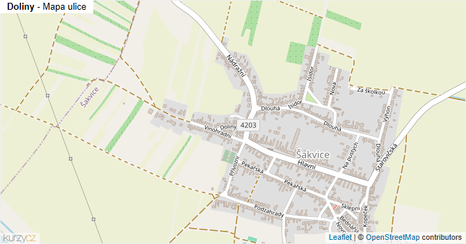 Doliny - mapa ulice