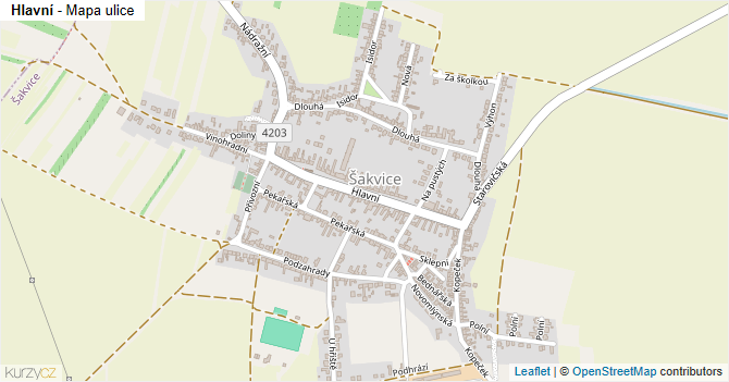 Hlavní - mapa ulice
