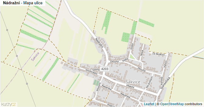 Nádražní - mapa ulice