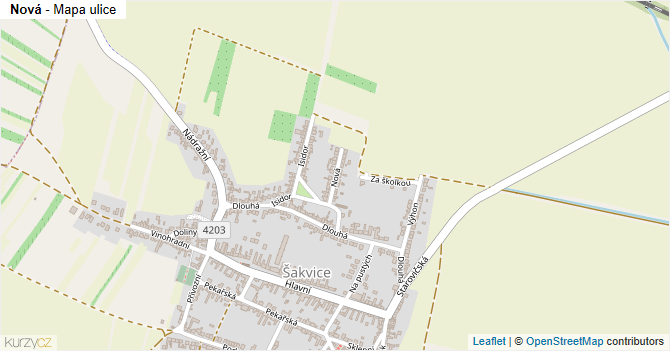 Nová - mapa ulice