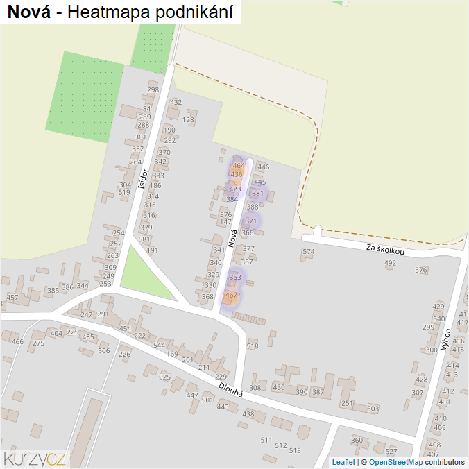 Mapa Nová - Firmy v ulici.