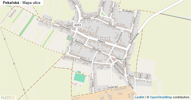 Pekařská - mapa ulice