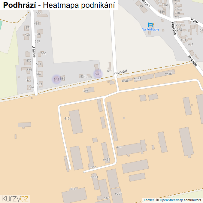 Mapa Podhrází - Firmy v ulici.