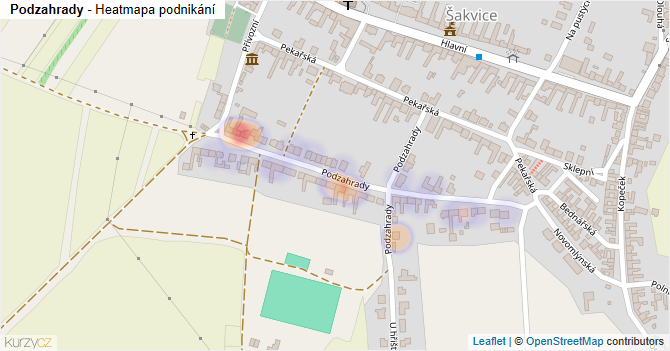 Podzahrady - mapa podnikání