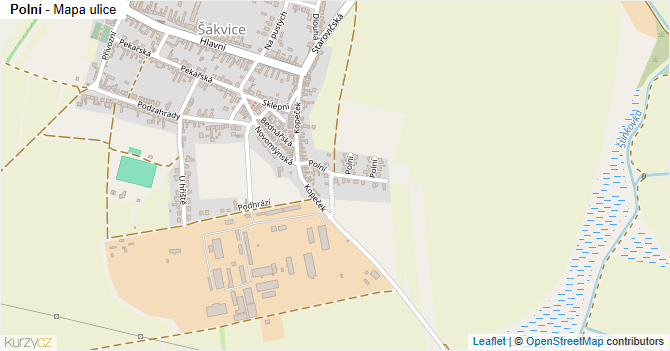 Polní - mapa ulice