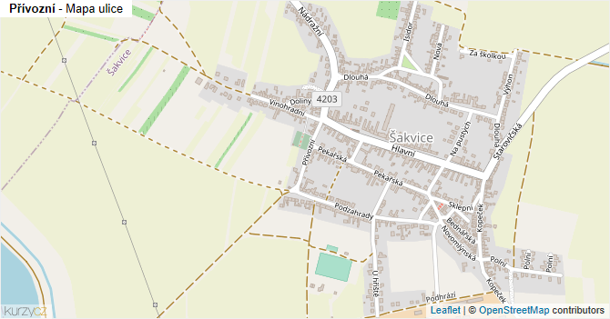 Přívozní - mapa ulice