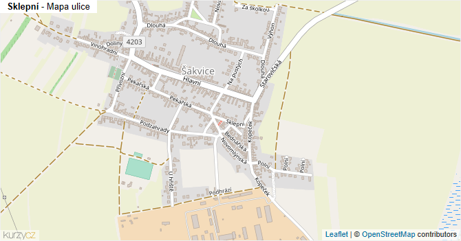 Sklepní - mapa ulice
