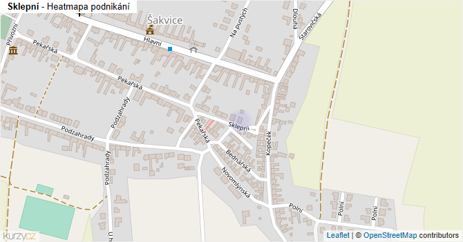 Sklepní - mapa podnikání