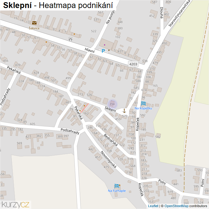 Mapa Sklepní - Firmy v ulici.