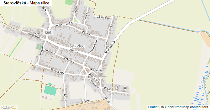 Starovičská - mapa ulice
