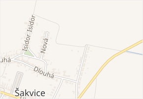 Za školkou v obci Šakvice - mapa ulice