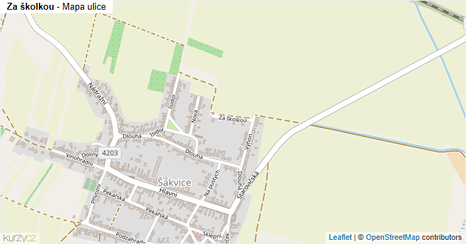 Za školkou - mapa ulice