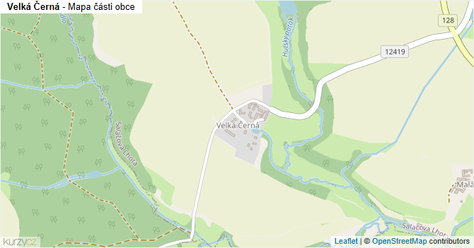 Velká Černá - mapa části obce