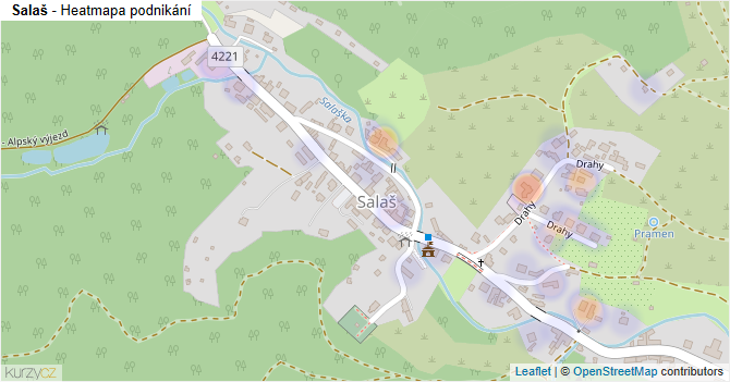 Salaš - mapa podnikání