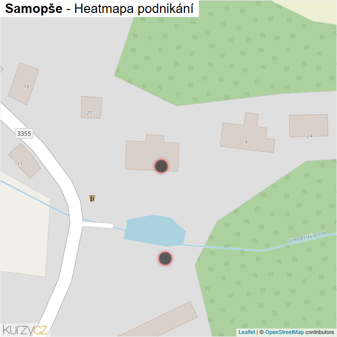 Mapa Samopše - Firmy v obci.