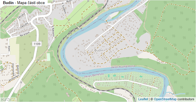 Budín - mapa části obce