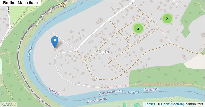 Budín - mapa firem