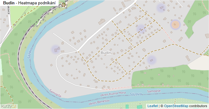 Budín - mapa podnikání