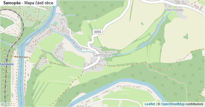 Samopše - mapa části obce