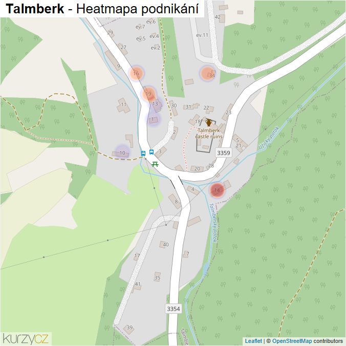 Mapa Talmberk - Firmy v části obce.