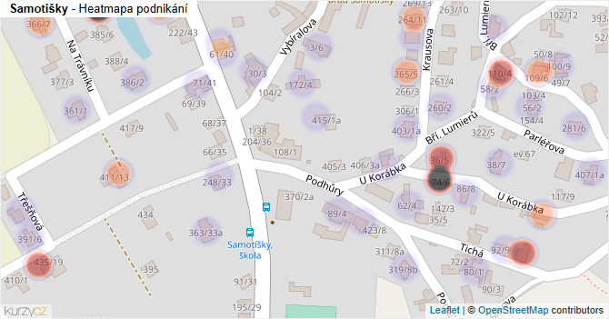 Samotišky - mapa podnikání
