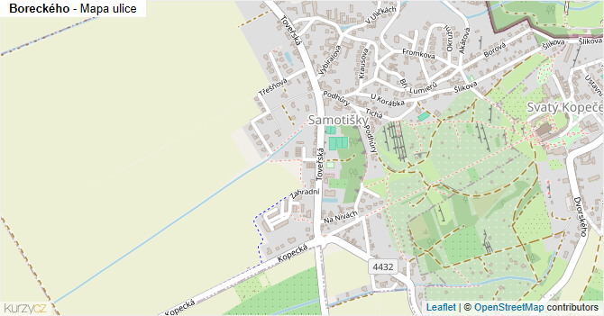 Boreckého - mapa ulice