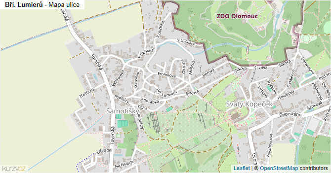 Bří. Lumierů - mapa ulice