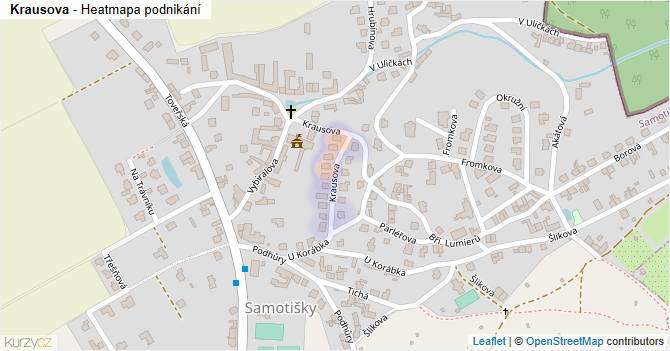 Krausova - mapa podnikání