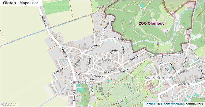 Olpran - mapa ulice