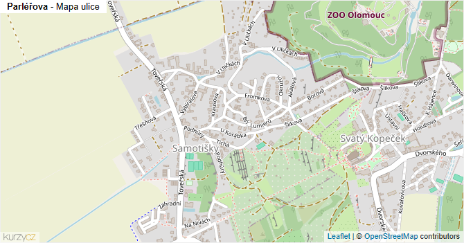 Parléřova - mapa ulice