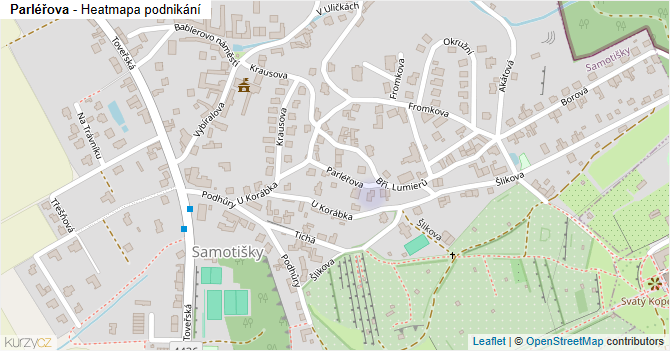 Parléřova - mapa podnikání