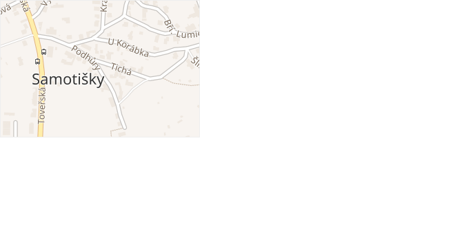 Podhůry v obci Samotišky - mapa ulice
