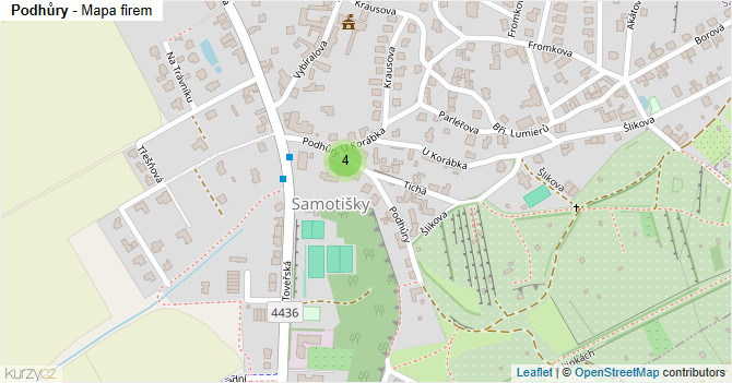 Podhůry - mapa firem