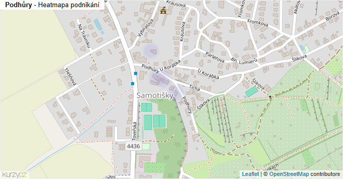 Podhůry - mapa podnikání