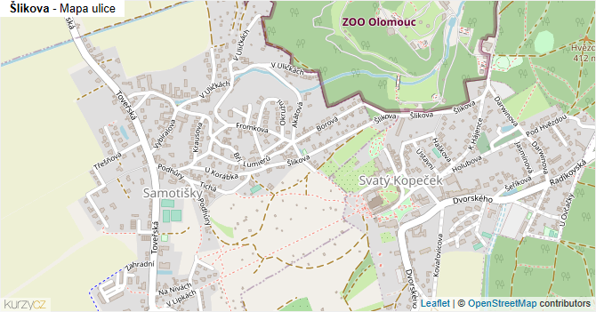 Šlikova - mapa ulice
