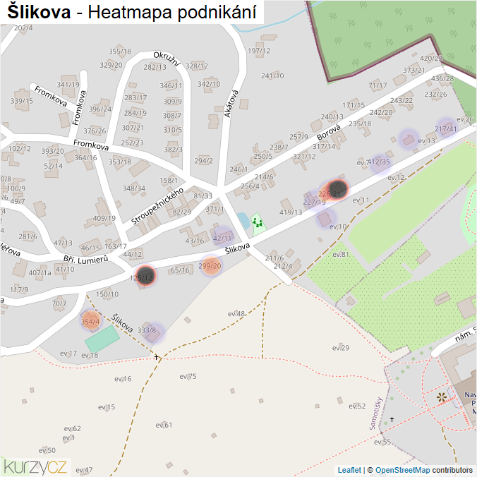 Mapa Šlikova - Firmy v ulici.
