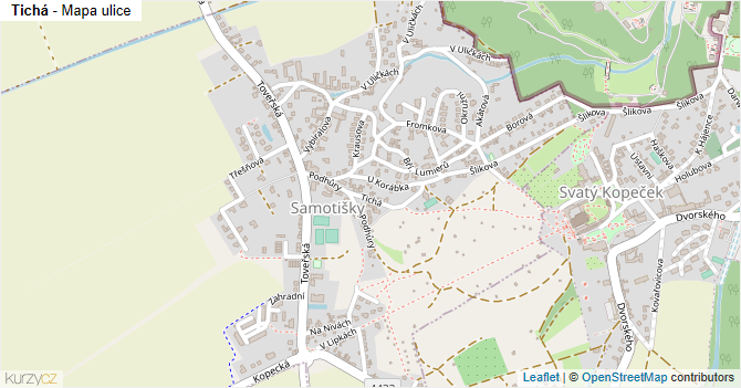 Tichá - mapa ulice