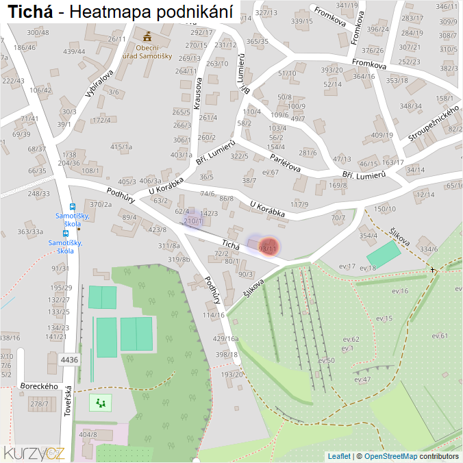Mapa Tichá - Firmy v ulici.