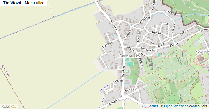 Třešňová - mapa ulice