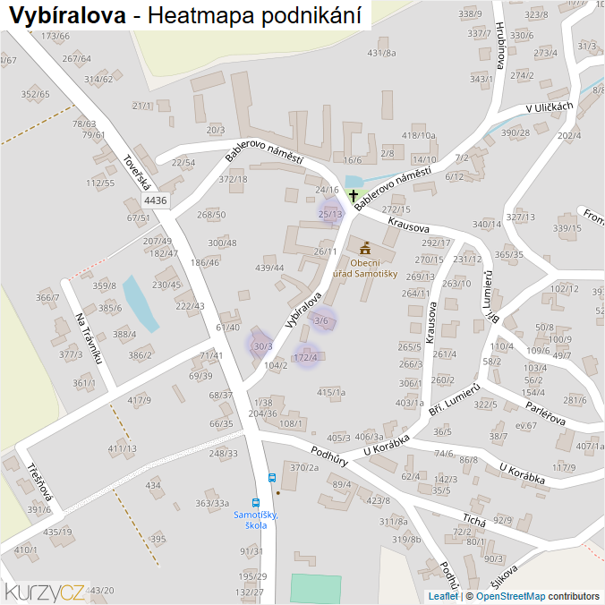 Mapa Vybíralova - Firmy v ulici.